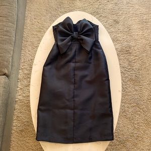 Hutch for Anthropologie Black Satin Dress w/bow